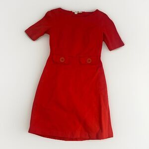 Boden Red Ponte Short Sleeve Dress Size 2 Petite